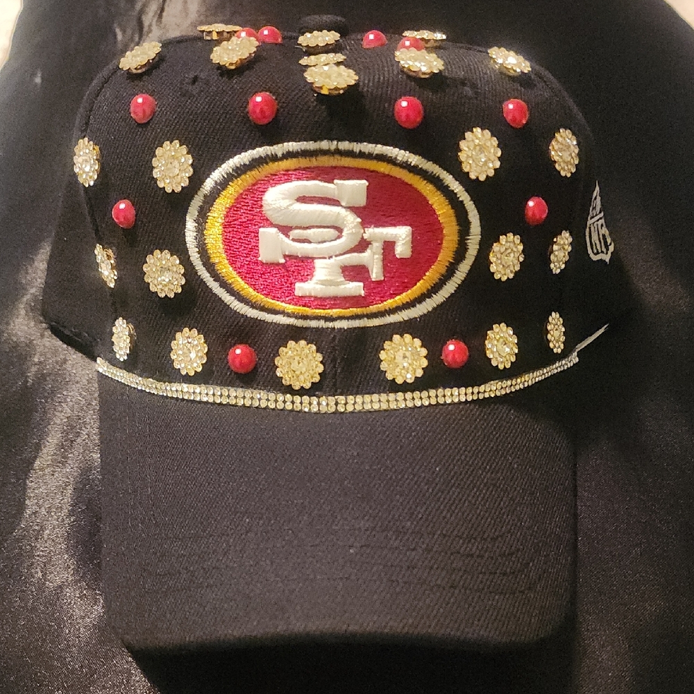 San Francisco Hat with Red and Gold Embellishments